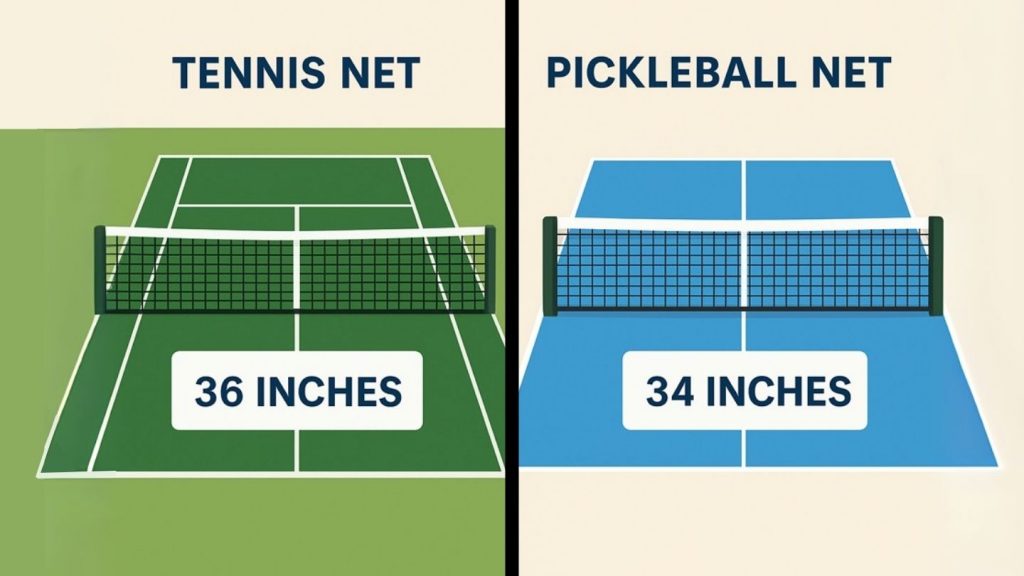 Comparison of Tennis Net and Pickleball Net Heights